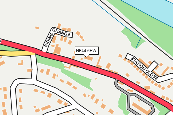 NE44 6HW map - OS OpenMap – Local (Ordnance Survey)