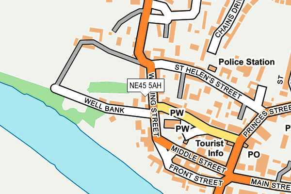 NE45 5AH map - OS OpenMap – Local (Ordnance Survey)