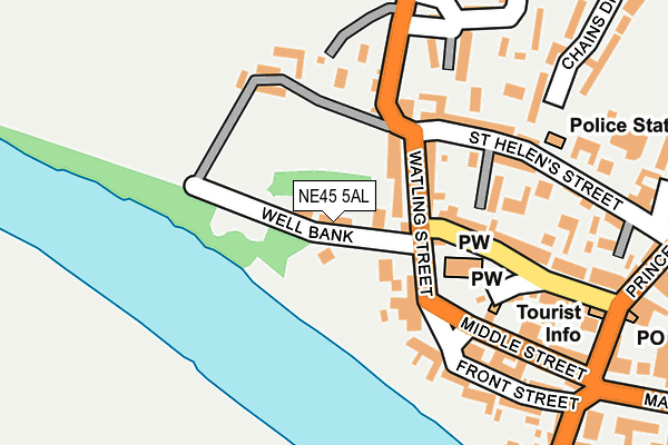 NE45 5AL map - OS OpenMap – Local (Ordnance Survey)