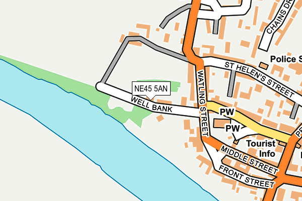 NE45 5AN map - OS OpenMap – Local (Ordnance Survey)