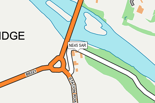 NE45 5AR map - OS OpenMap – Local (Ordnance Survey)