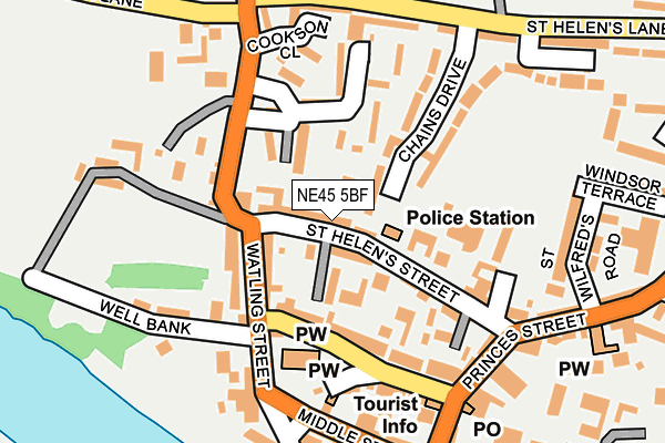 NE45 5BF map - OS OpenMap – Local (Ordnance Survey)