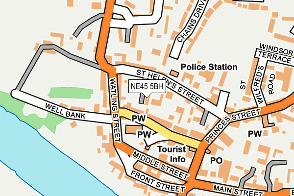 NE45 5BH map - OS OpenMap – Local (Ordnance Survey)