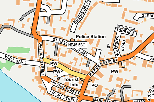 NE45 5BQ map - OS OpenMap – Local (Ordnance Survey)