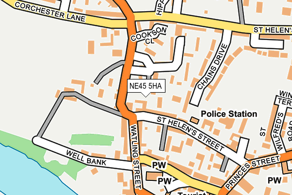 NE45 5HA map - OS OpenMap – Local (Ordnance Survey)