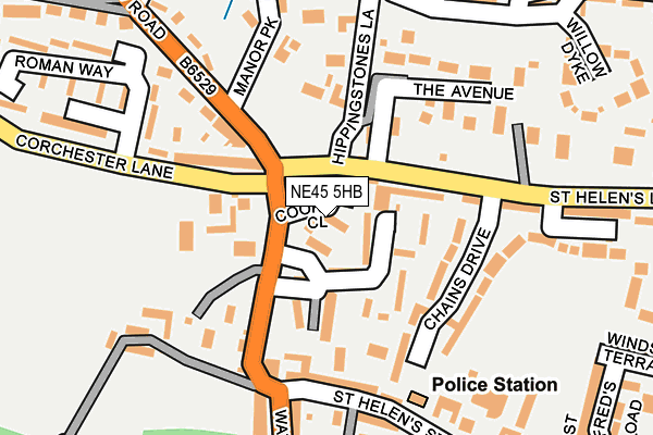 NE45 5HB map - OS OpenMap – Local (Ordnance Survey)