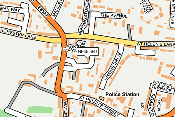 NE45 5HJ map - OS OpenMap – Local (Ordnance Survey)