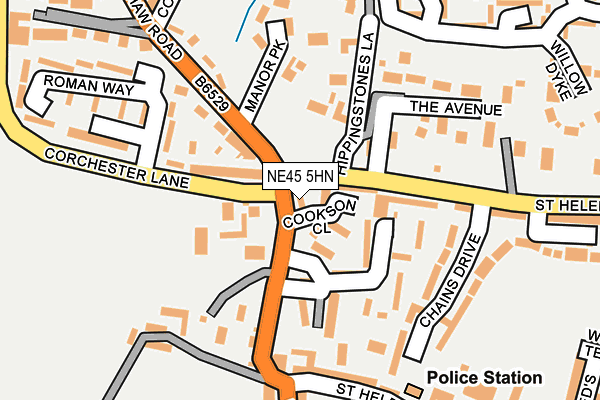 NE45 5HN map - OS OpenMap – Local (Ordnance Survey)