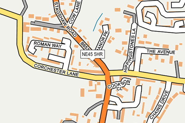NE45 5HR map - OS OpenMap – Local (Ordnance Survey)