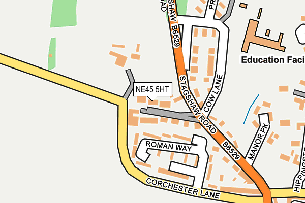 NE45 5HT map - OS OpenMap – Local (Ordnance Survey)