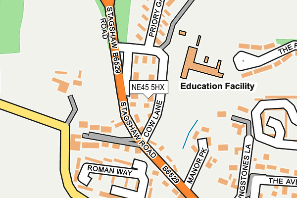 NE45 5HX map - OS OpenMap – Local (Ordnance Survey)