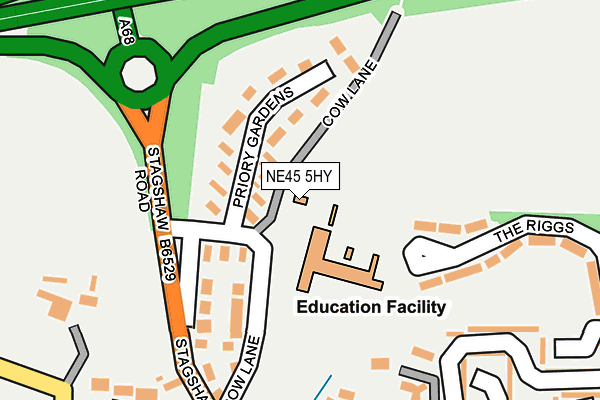 NE45 5HY map - OS OpenMap – Local (Ordnance Survey)