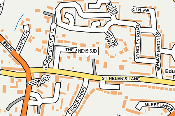 NE45 5JD map - OS OpenMap – Local (Ordnance Survey)