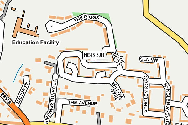 NE45 5JH map - OS OpenMap – Local (Ordnance Survey)