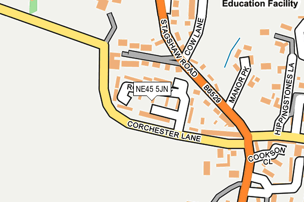NE45 5JN map - OS OpenMap – Local (Ordnance Survey)