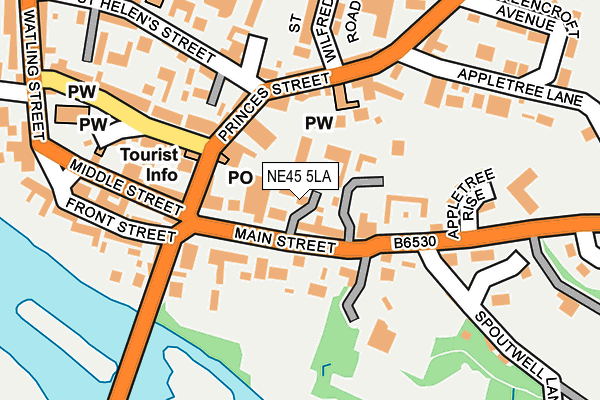 NE45 5LA map - OS OpenMap – Local (Ordnance Survey)