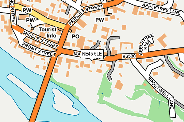NE45 5LE map - OS OpenMap – Local (Ordnance Survey)