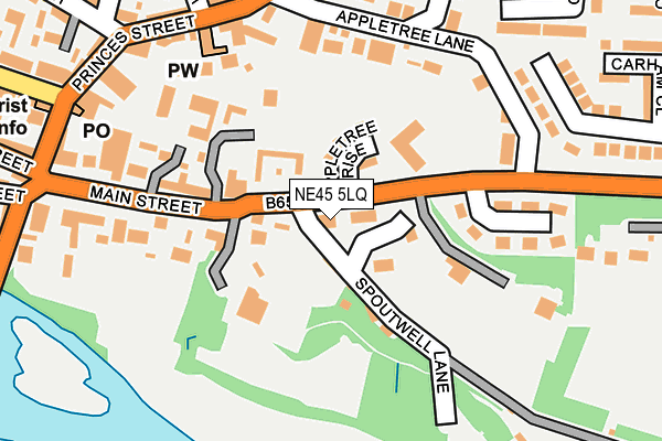 NE45 5LQ map - OS OpenMap – Local (Ordnance Survey)