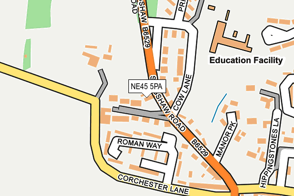 NE45 5PA map - OS OpenMap – Local (Ordnance Survey)