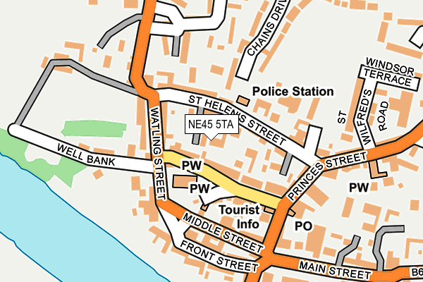 NE45 5TA map - OS OpenMap – Local (Ordnance Survey)