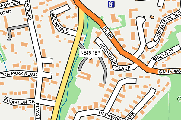 NE46 1BP map - OS OpenMap – Local (Ordnance Survey)