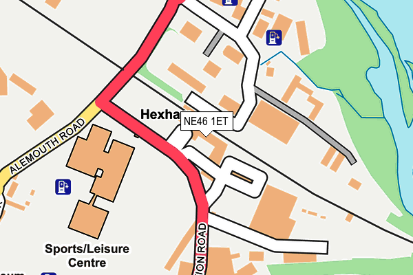 NE46 1ET map - OS OpenMap – Local (Ordnance Survey)