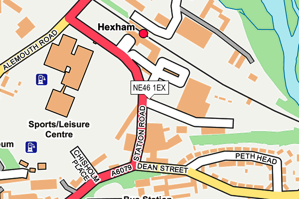 NE46 1EX map - OS OpenMap – Local (Ordnance Survey)