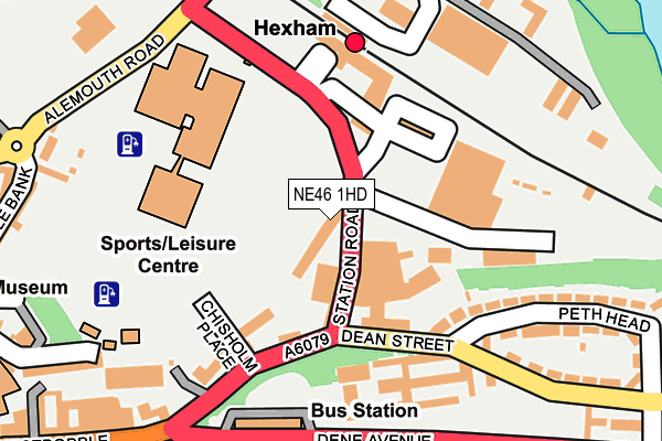 NE46 1HD map - OS OpenMap – Local (Ordnance Survey)