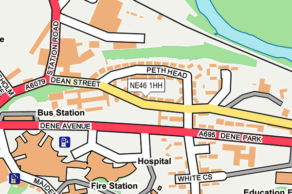 NE46 1HH map - OS OpenMap – Local (Ordnance Survey)