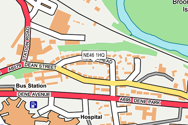 NE46 1HQ map - OS OpenMap – Local (Ordnance Survey)