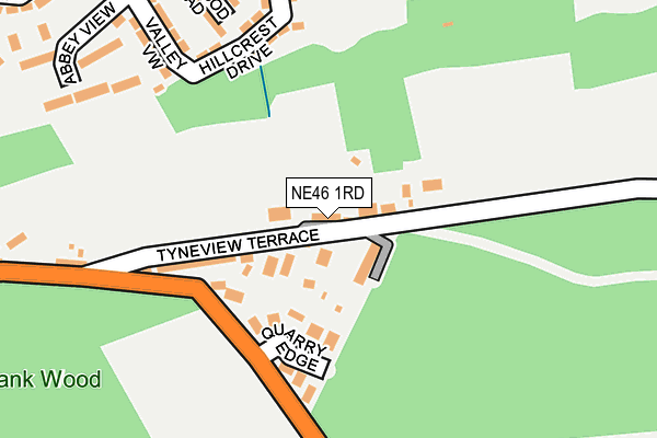 NE46 1RD map - OS OpenMap – Local (Ordnance Survey)