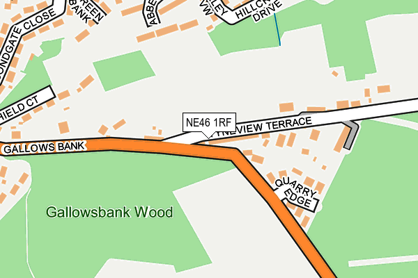 NE46 1RF map - OS OpenMap – Local (Ordnance Survey)