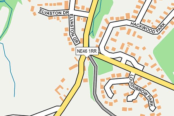NE46 1RR map - OS OpenMap – Local (Ordnance Survey)