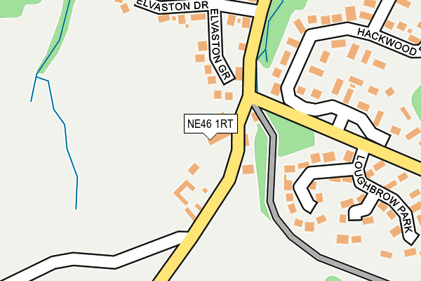 NE46 1RT map - OS OpenMap – Local (Ordnance Survey)