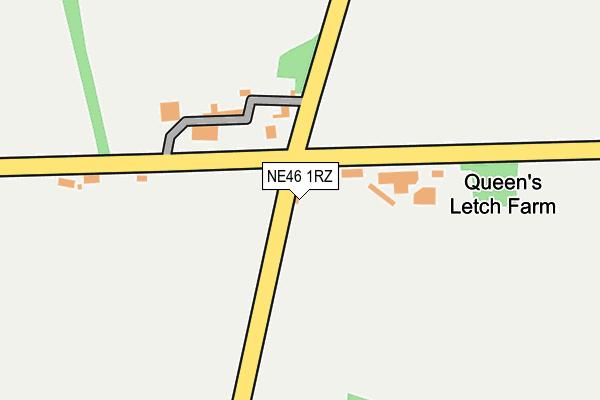 NE46 1RZ map - OS OpenMap – Local (Ordnance Survey)