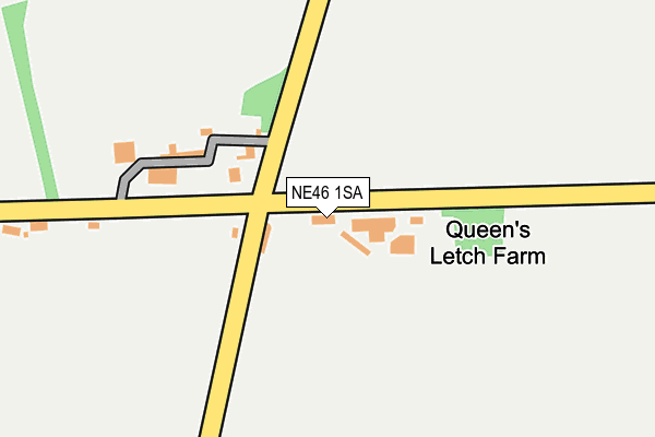 NE46 1SA map - OS OpenMap – Local (Ordnance Survey)
