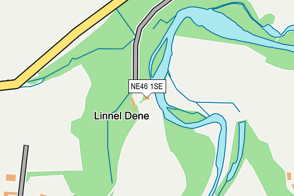 NE46 1SE map - OS OpenMap – Local (Ordnance Survey)