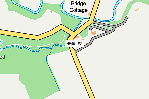NE46 1SZ map - OS OpenMap – Local (Ordnance Survey)