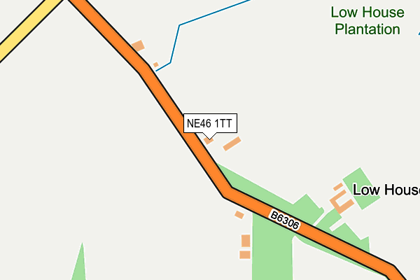 NE46 1TT map - OS OpenMap – Local (Ordnance Survey)