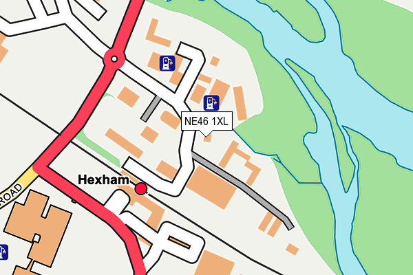 NE46 1XL map - OS OpenMap – Local (Ordnance Survey)