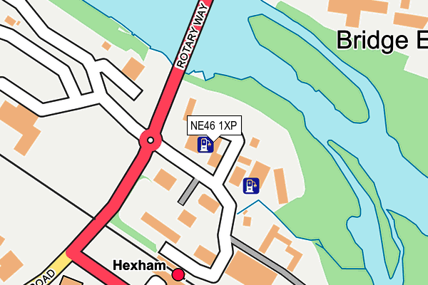 NE46 1XP map - OS OpenMap – Local (Ordnance Survey)