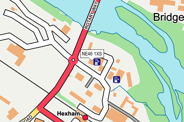 NE46 1XS map - OS OpenMap – Local (Ordnance Survey)