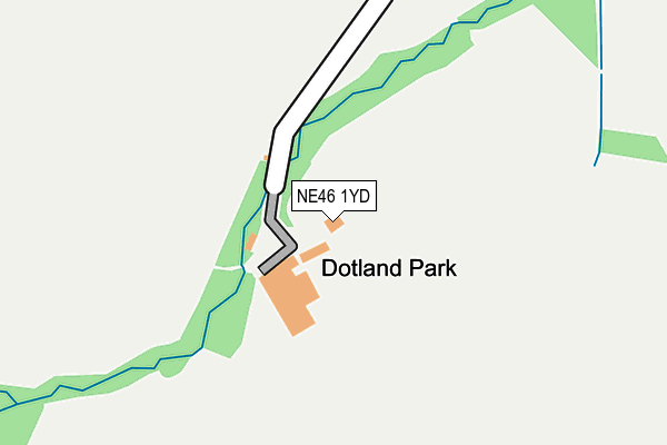 NE46 1YD map - OS OpenMap – Local (Ordnance Survey)