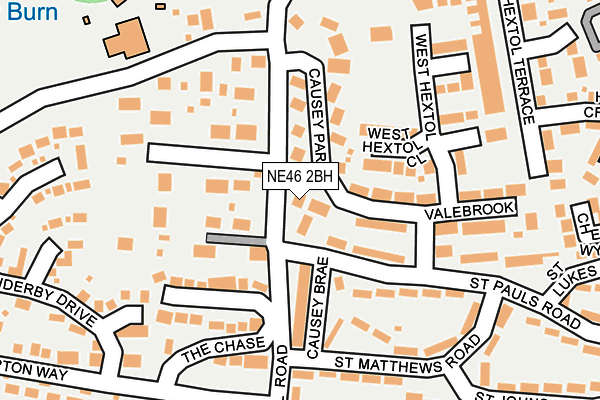 NE46 2BH map - OS OpenMap – Local (Ordnance Survey)