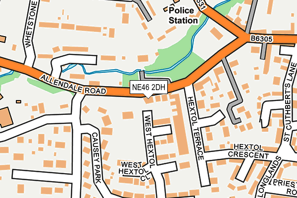 NE46 2DH map - OS OpenMap – Local (Ordnance Survey)