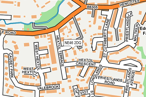 NE46 2DQ map - OS OpenMap – Local (Ordnance Survey)