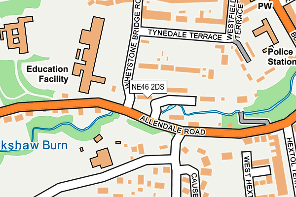 NE46 2DS map - OS OpenMap – Local (Ordnance Survey)