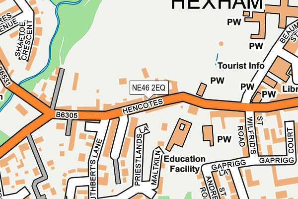 NE46 2EQ map - OS OpenMap – Local (Ordnance Survey)