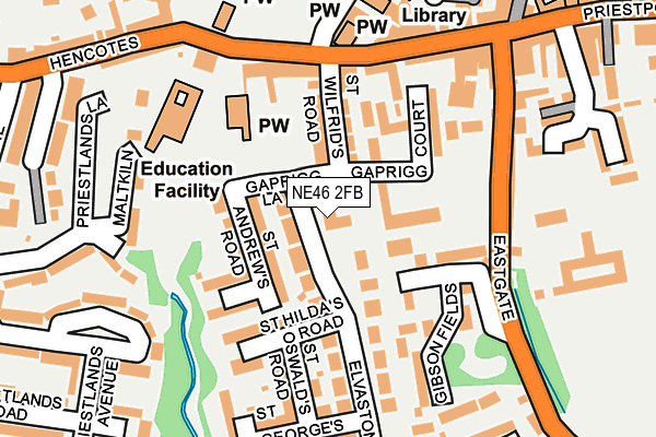 NE46 2FB map - OS OpenMap – Local (Ordnance Survey)