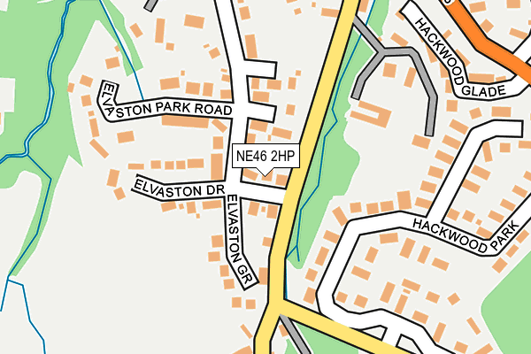 NE46 2HP map - OS OpenMap – Local (Ordnance Survey)
